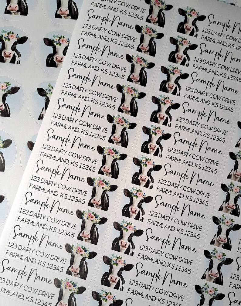 Dairy Cow Address Labels, Mailing Labels - Etsy