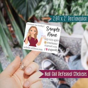 Nail Referral Business Labels, Mailing Labels---Large Rectangular