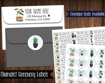 Garden Themed Party Envelope Seals Greenery Address Stickers with Wreath Holiday Return Address Labels F8:38