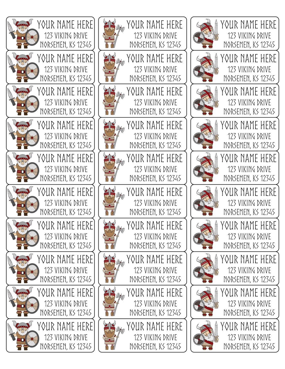 Viking Address Labels Mailing Labels Etsy