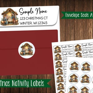 Christmas Nativity Address Labels, Mailing Labels