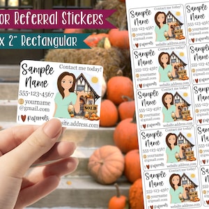 Realtor Referral Business Labels, Mailing Labels---Large Rectangular, Fall Themed