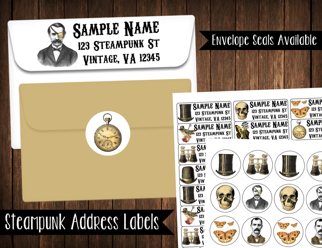 Steampunk Address Labels, Mailing Labels - Etsy