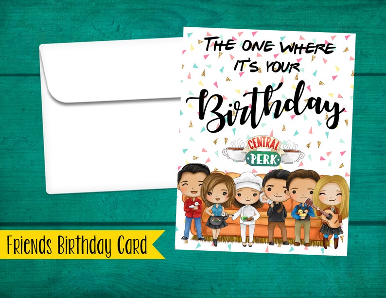 printable friends birthday card etsy
