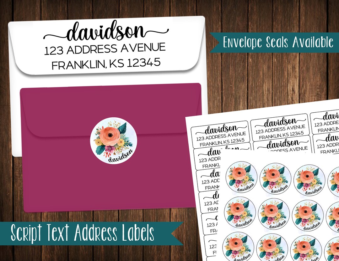 Script Text Address Labels, Mailing Labels - Etsy