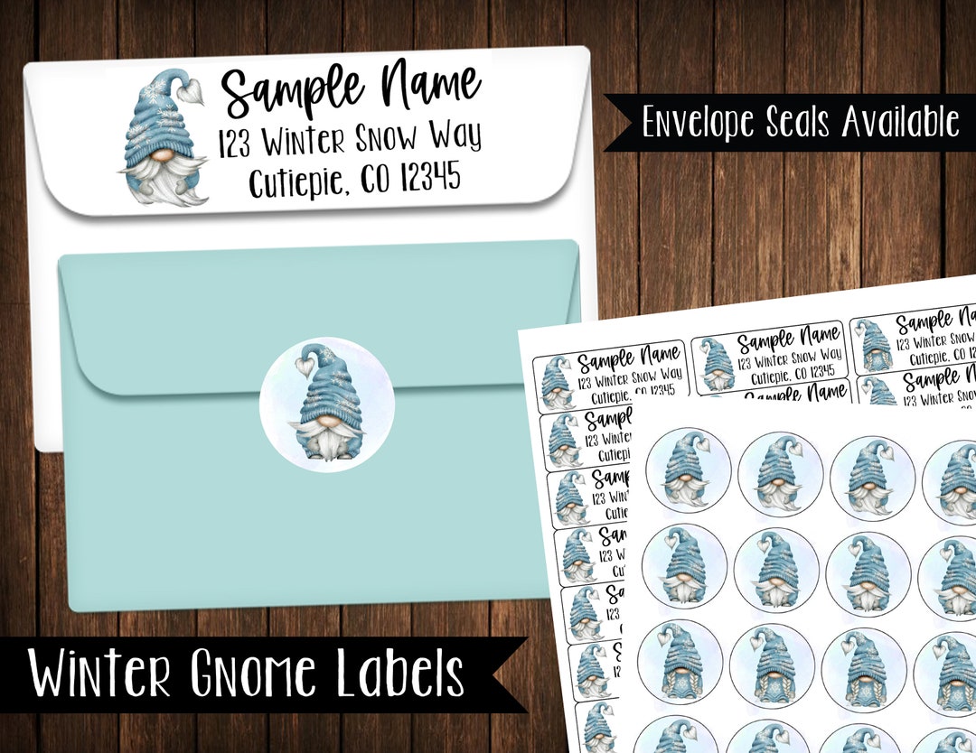 Winter Gnome Address Labels Mailing Labels Etsy