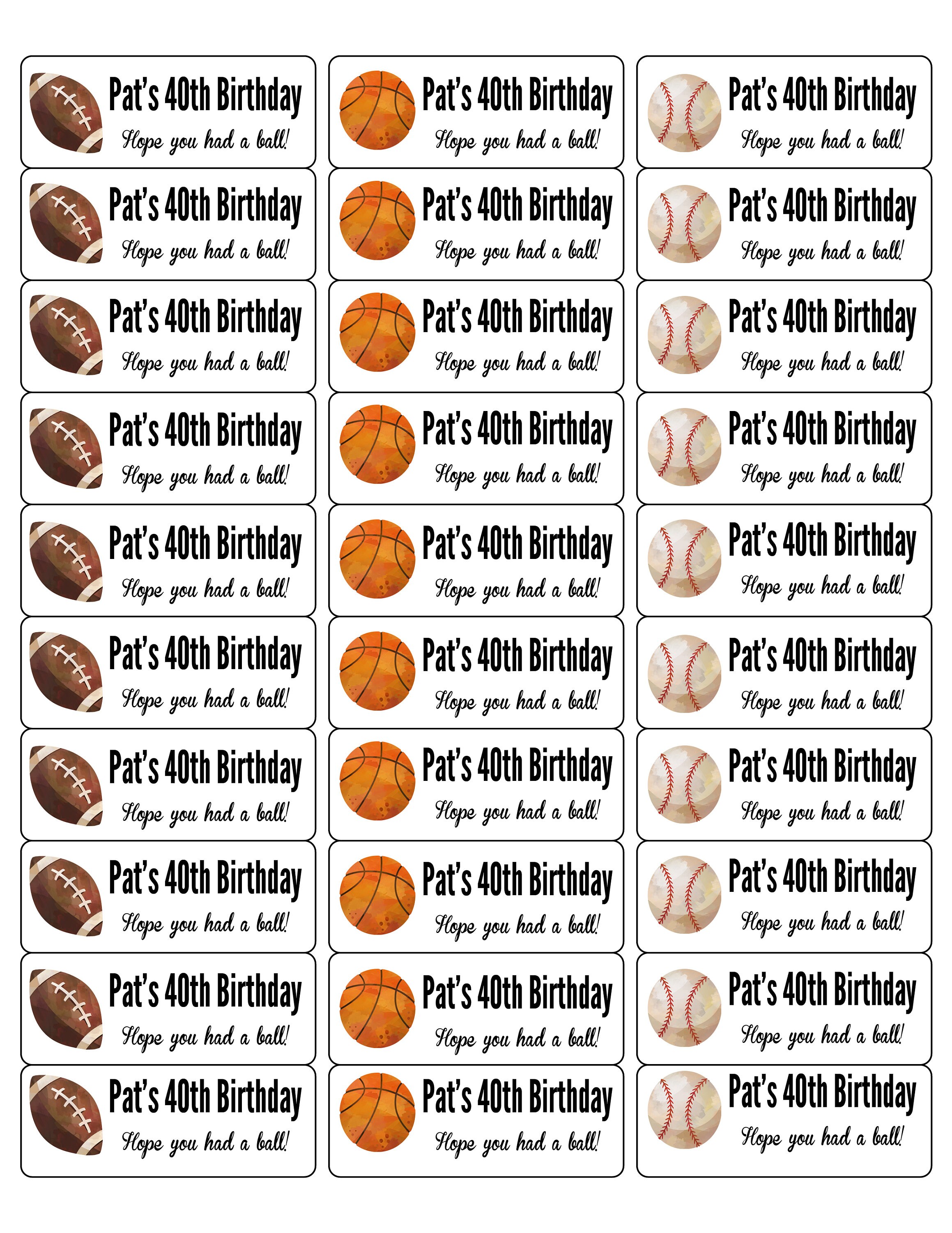 Sports Address Labels Mailing Labels Sports Themed Party Etsy Canada