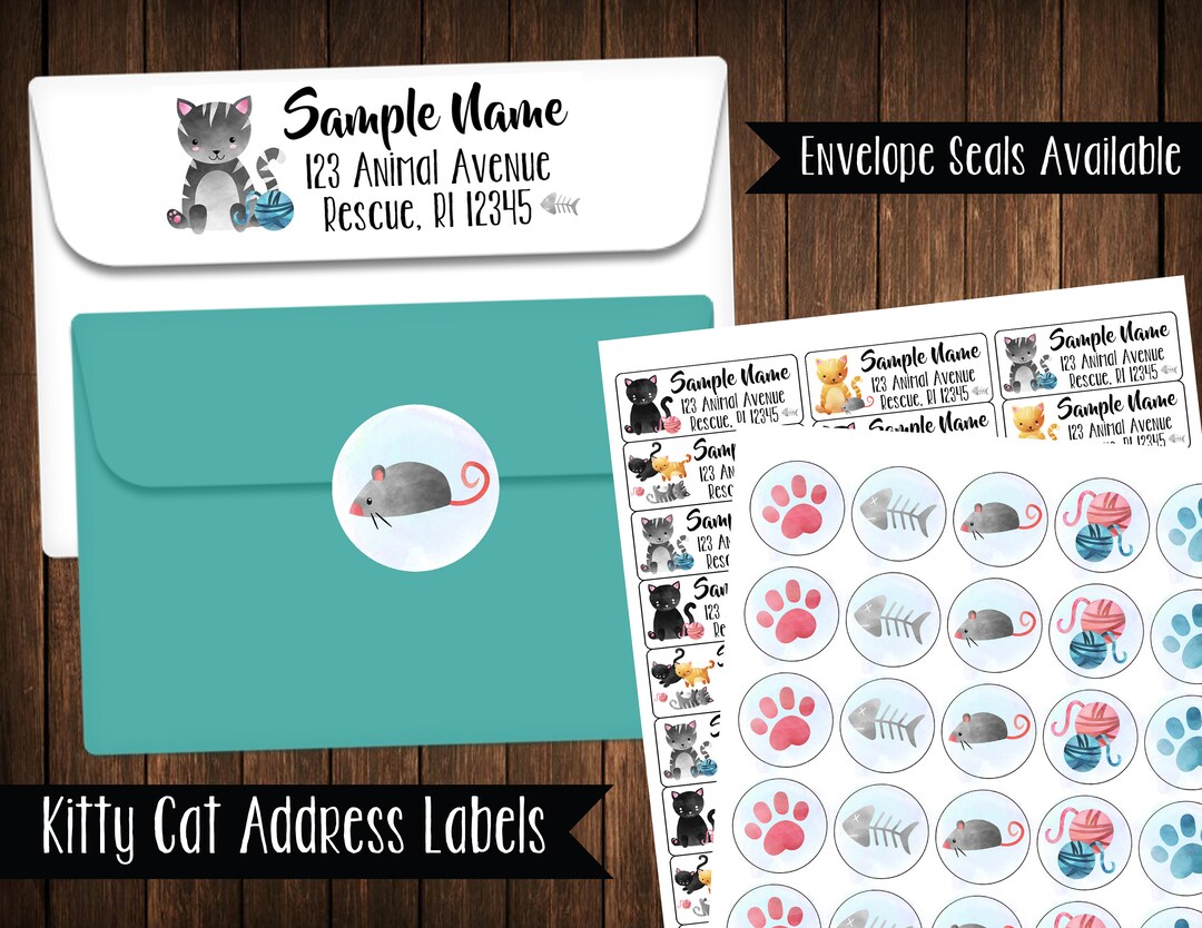 Kitty Cat Address Labels, Mailing Labels - Etsy