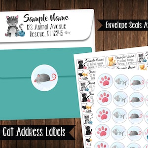 Kitty Cat Address Labels, Mailing Labels