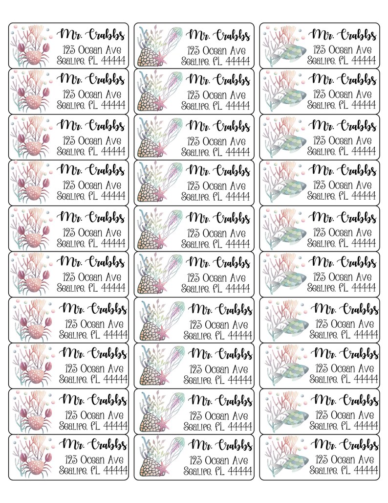 Under the Sea / Ocean Address Labels Mailing Labels | Etsy