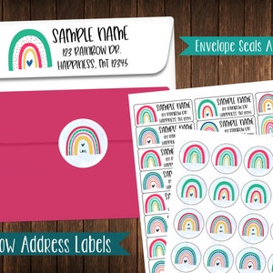 Rainbow Address Labels, Mailing Labels