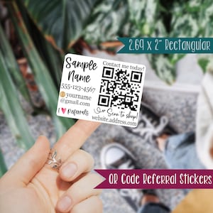 QR Code Referral Business Labels, Mailing Labels---Large Rectangular