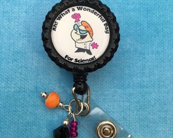 Laboratory Kitty Scientist Lab Tech Cute Retractable Badge Reel Lab ...