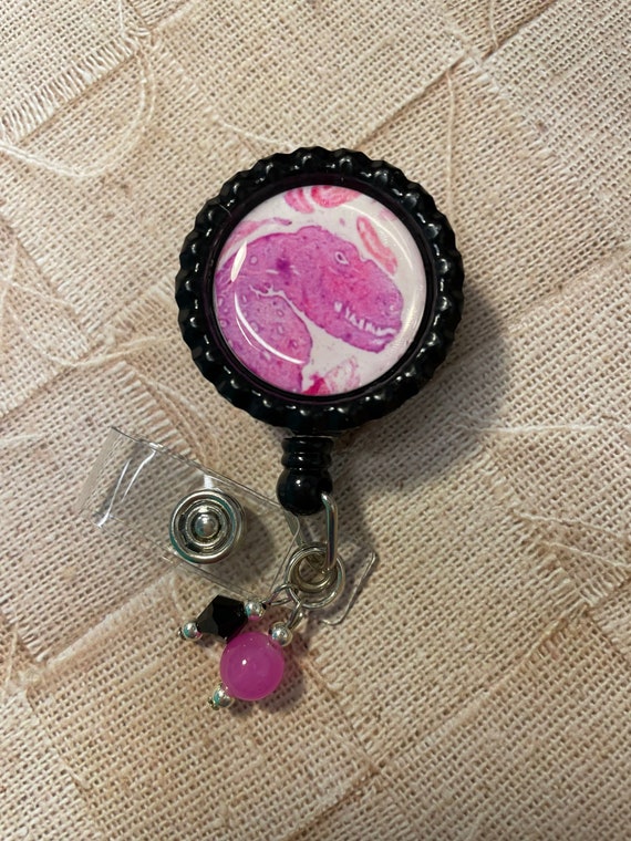 T Rex histology pathology tissue retractable badge reel MLS scientist histo tech  lab week gift