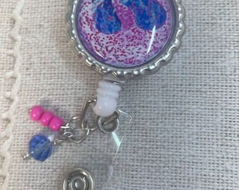 Hematology Eosinophil Laboratory Retractable badge reel lanyard Lab Week gift lab tech