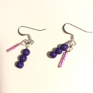 Bacteria design beaded earrings for laboratory professionals, scientists, science teachers