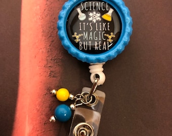 Science Design Retractable Badge Reel Lab Week Gift Scientis