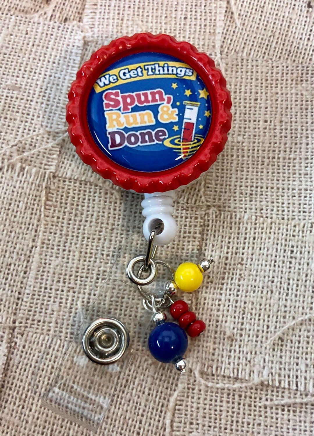 Laboratory Spun Run and Done Retractable Badge Reel Lab Week Gift Lab