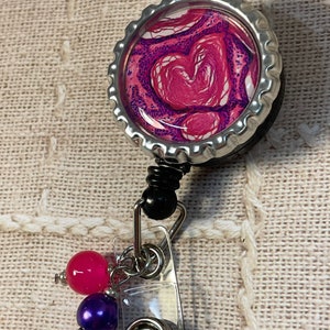 Histology heart design retractable badge reel