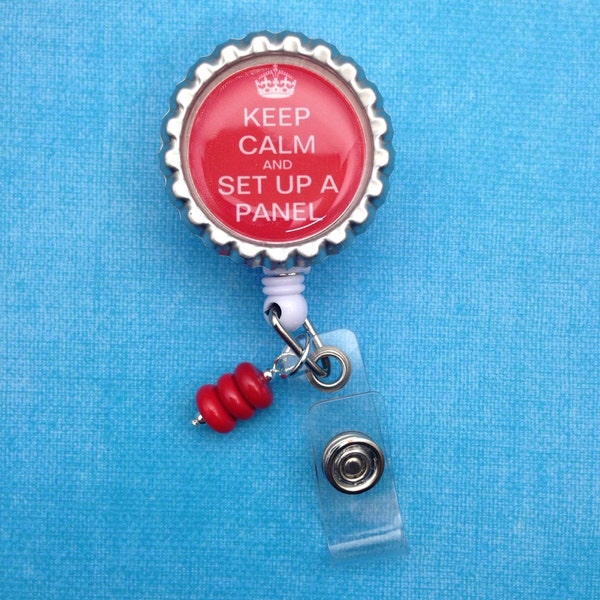 Blood Bank Keep Calm Design Badge Reel Laboratory Lab Week Gift