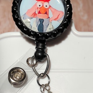 Meep!  Beaker Laboratory Scientist retractable badge reel lab week gift lab tech med tech MLT MLS science teacher