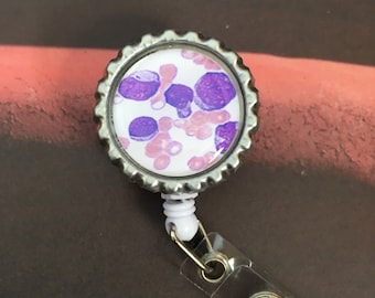 Hematology Blast cells Laboratory Retractable badge reel lanyard Lab Week gift lab tech