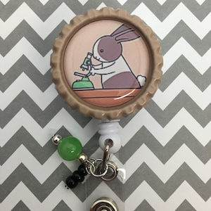 Bunny Microscope Lab Tech Retractable Badge Reel