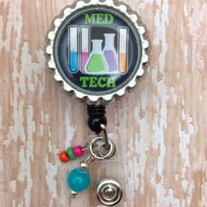 Retractable Badge Reel for Medical Technologist or Med Tech