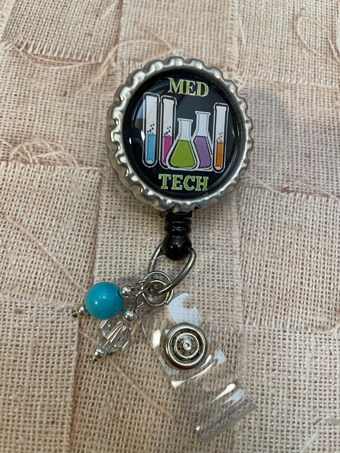 Retractable Badge Reel for Medical Technologist or Med Tech Etsy