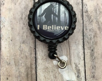 Bigfoot Sasquatch Retractable Badge Reel Lab Week or Nurses week gift idea Bigfoot Hunter
