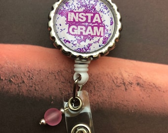 Retractable Badge Reel Insta Gram Stain Design Microbiology Lab Techs Lab Week Gift Medical Laboratory Scientists