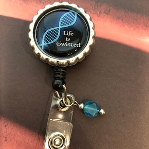 DNA Life is Twisted retractable badge reel Lab week gift lab tech med tech laboratory scientist