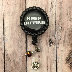 Hematology &quot;Keep Diffing&quot; Retractable Badge Reel Laboratory Lab Week Gift idea