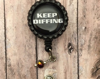 Hematology "Keep Diffing" Retractable Badge Reel Laboratory Lab Week Gift idea