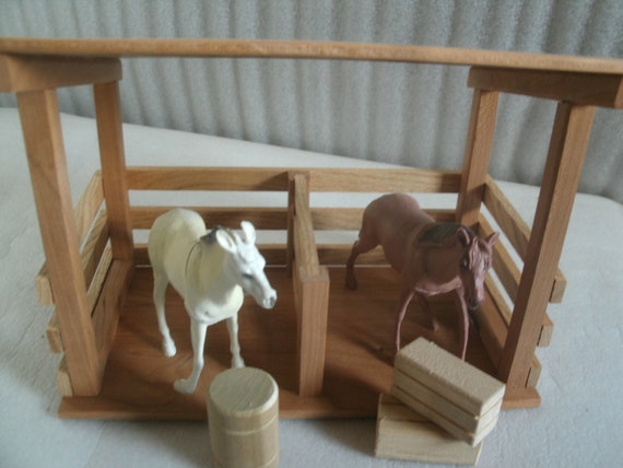 Cherry With Oak Rails Horse Shed Barn Stable Manger Scene Etsy