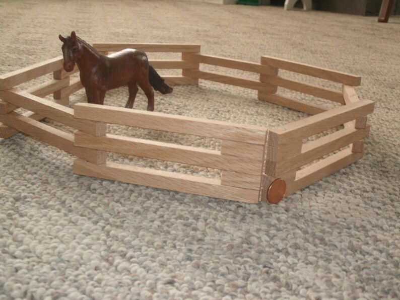 Toy Wood Oak Barn Yard Fence Works Perfect With Etsy