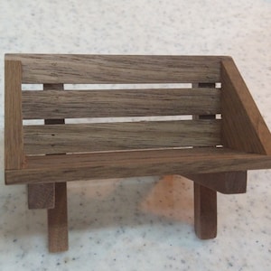 Small Walnut Manger that goes well with my Stables or Christmas Nativity Scenes, Manger Only