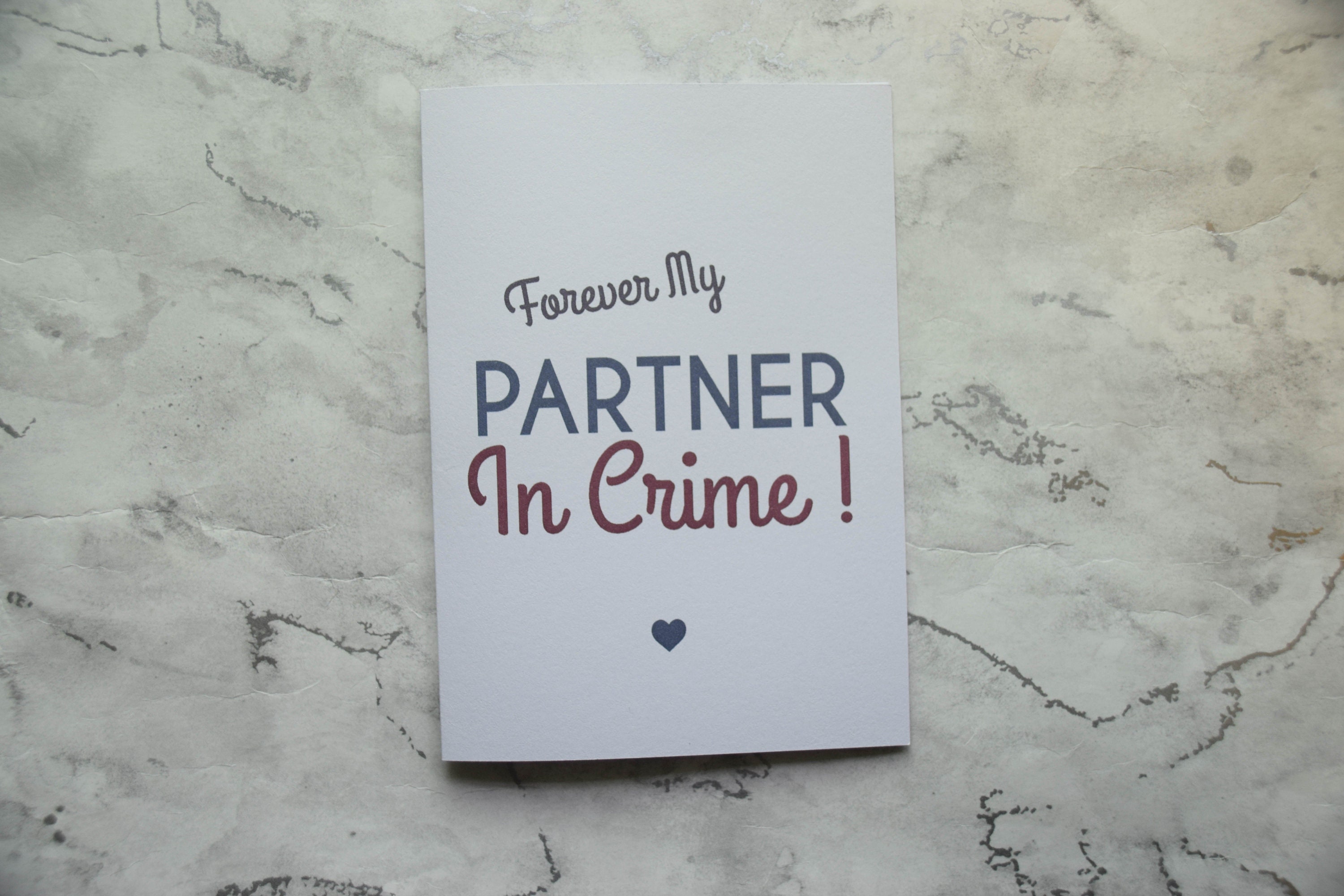Forever My Partner In Crime Partner Girlfriend Boyfriend Etsy
