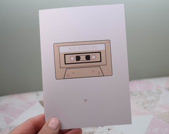 Cassette Tape 'We are the perfect mix'. A5 or A6. Personalisation available. Valentines/Romantic Card. Perfect for a Loved one