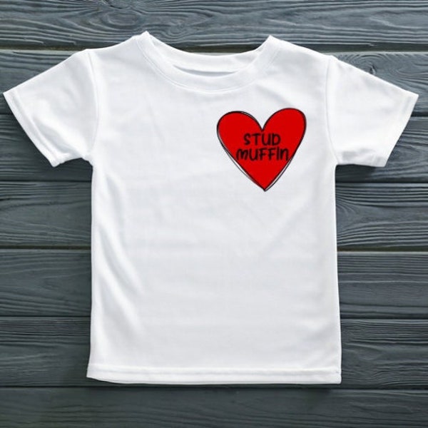 Stud Muffin PNG, Sublimation File, Boys Valentines T-shirt Design, Heart, Stud Muffin, PNG, Kids