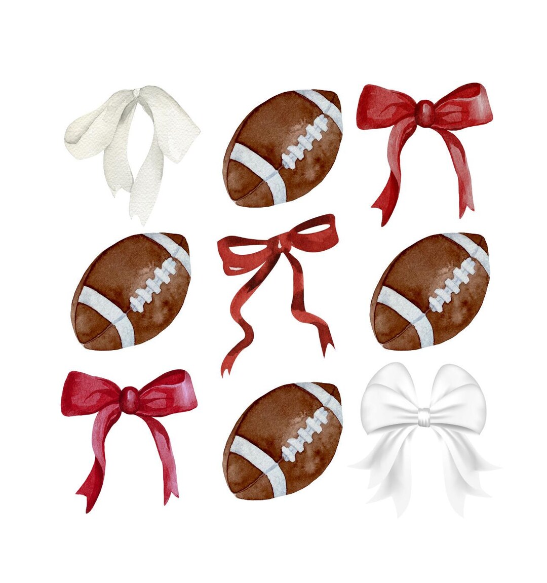 Football Bows PNG: Maroon and White, Game Day (digital File) - Etsy