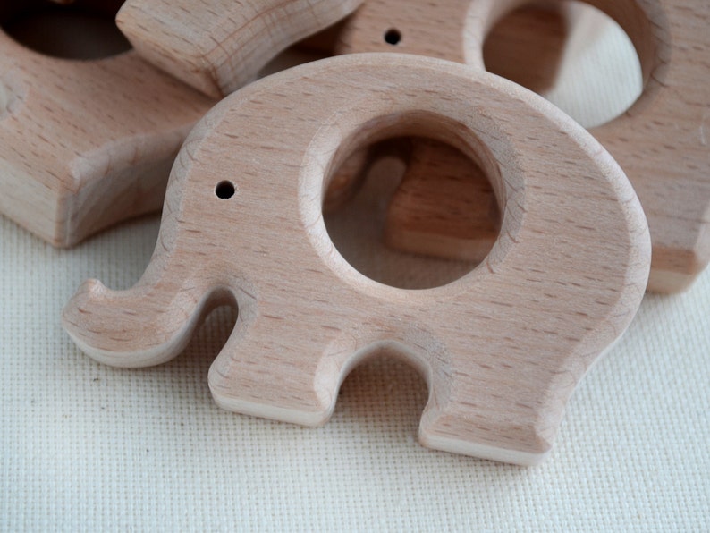 wooden elephant teether
