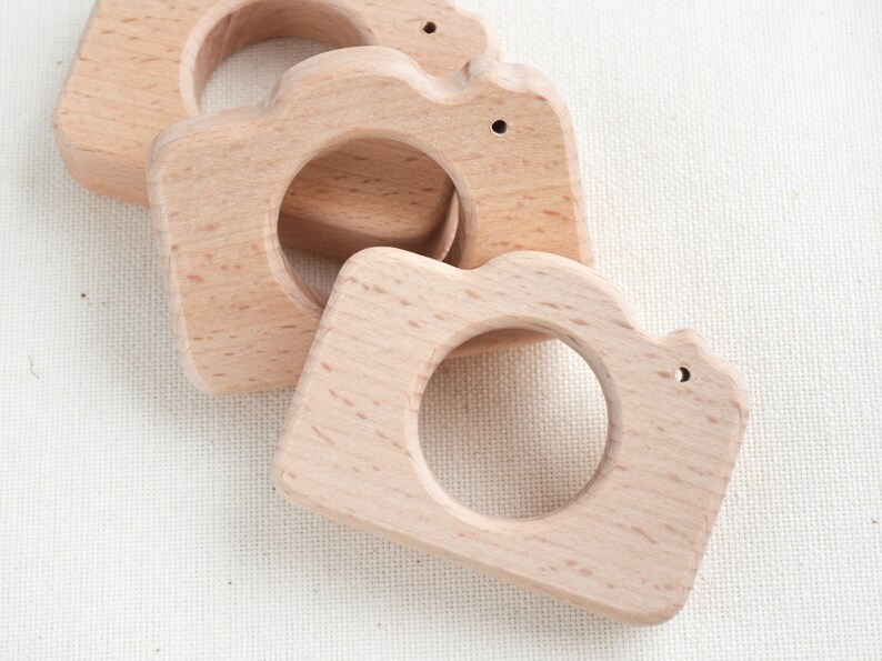wooden camera teether