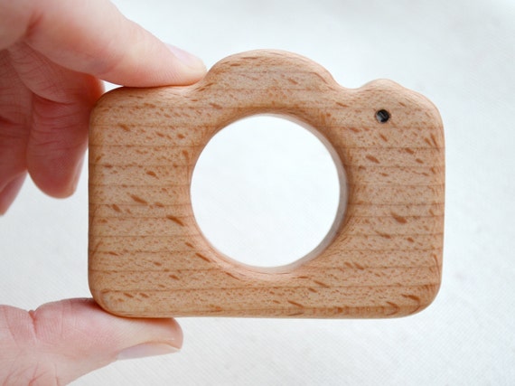 wooden camera teether