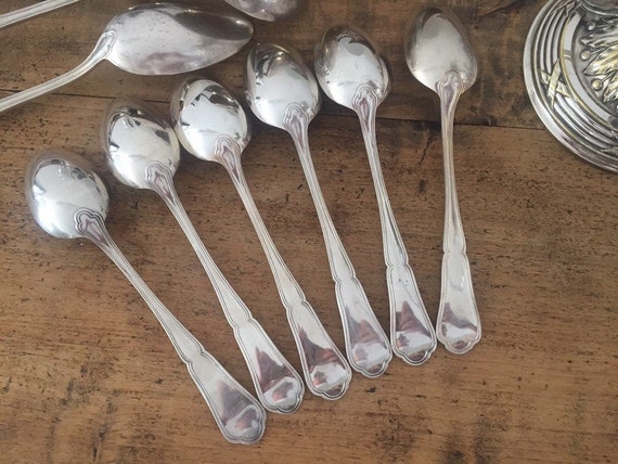 Cucchiai Da Minestra D Argento Antichi Perrin 6 Cucchiai Etsy