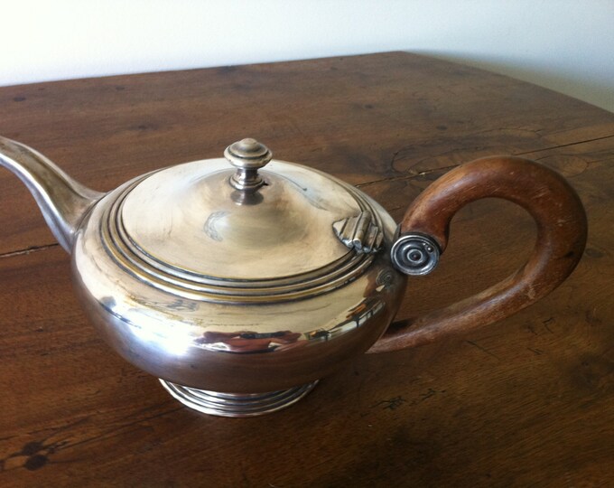 Old French Teapot Art Deco Period 1930 Silver Metal Antique Etsy
