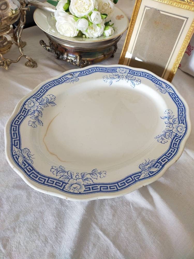 Antique Plat de Service Terre Fer -Ancien Anglais Année 1900