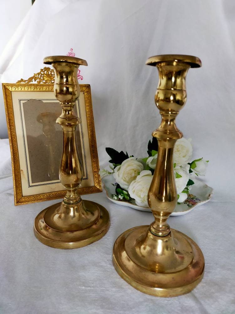 Old Pair of copper candlesticks Antique copper candlesticks Etsy