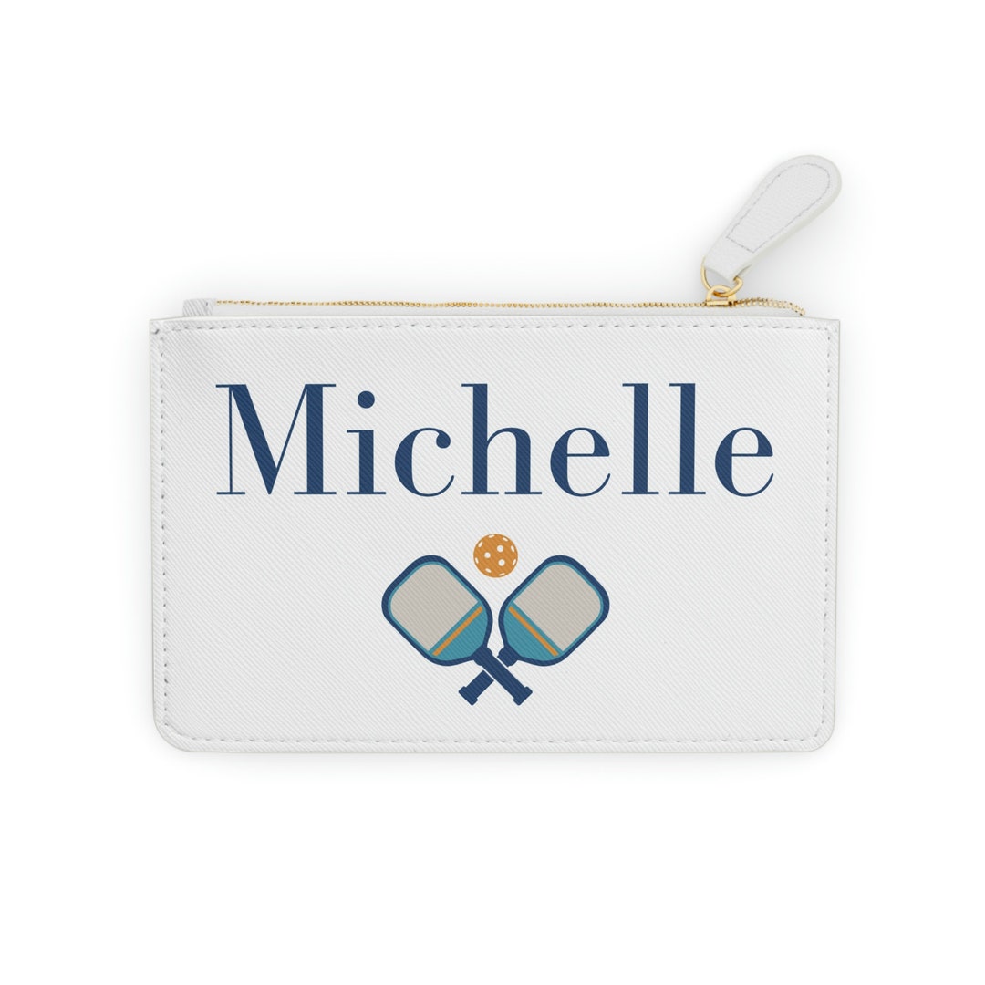 Personalized Pickleball Zipper Pouch Cosmetic Bag Custom Name Retro