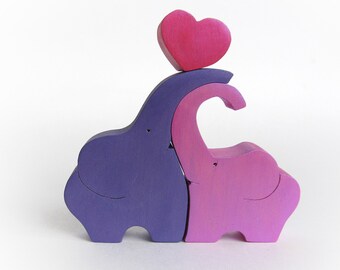 Mothers Day Gift, Gift For Mom, Valentines Day Gift baby, Wooden Animal Stacker toy, Wooden Elephant family Game, Organic Wooden Toddler Toy